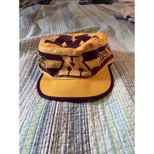 Vtg Minnesota Gophers Mens Hat Cap Adjustable Gold Maroon Big Logo USA Sports